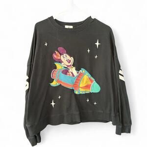 Disney World Minnie Mouse Space Rocket Sweatshirt - Black - Size 1X/XL